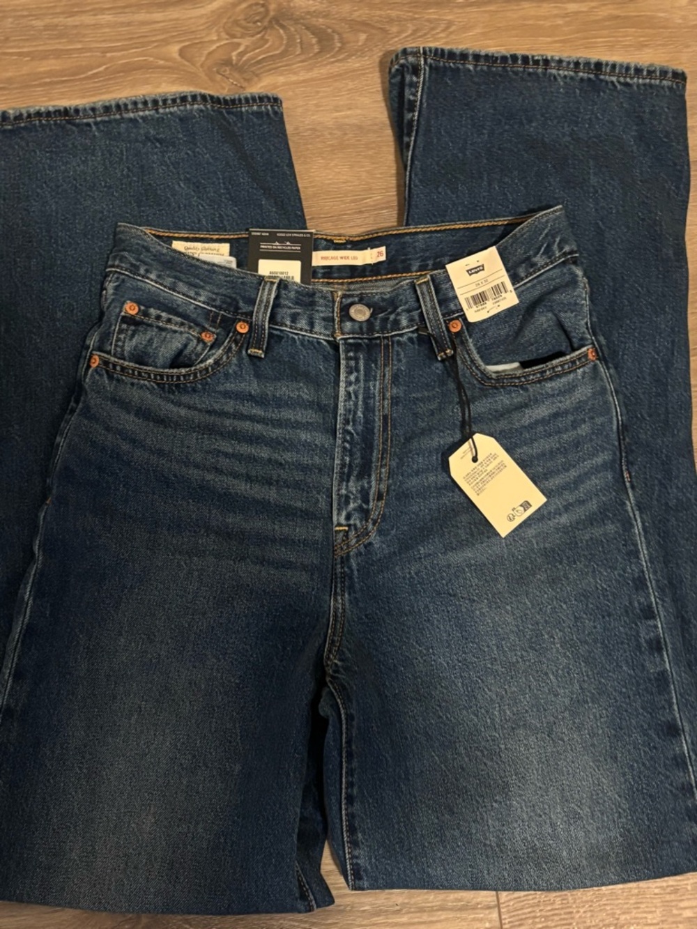 Levi's Dark Indigo Wide-Leg High-Rise Jeans